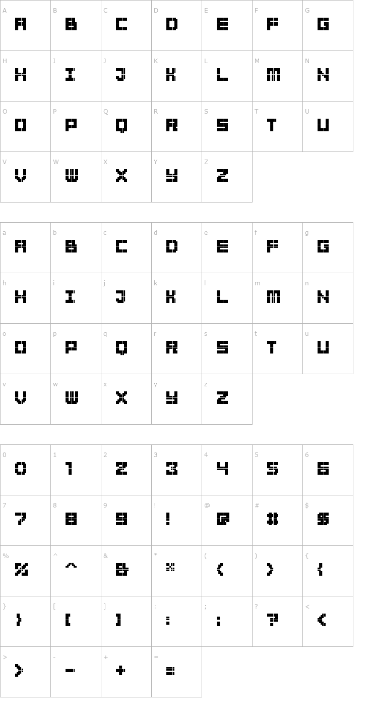 Character Map BitBold Font