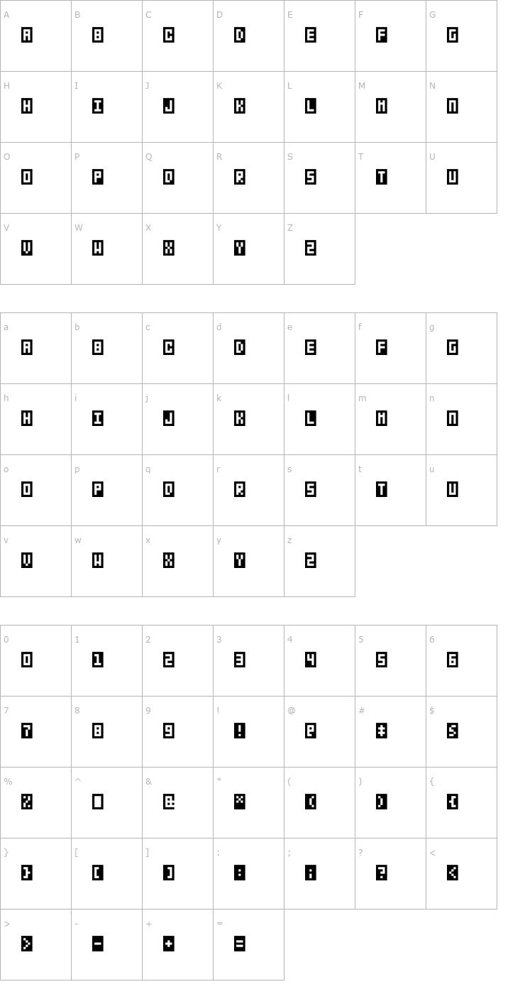 Character Map BitBox Font