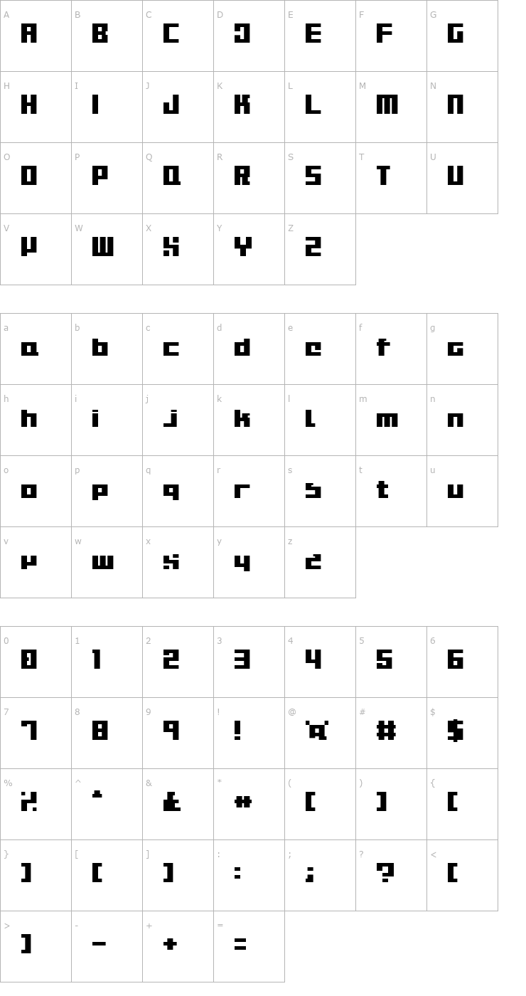 Character Map Bitmapper Old Type Font