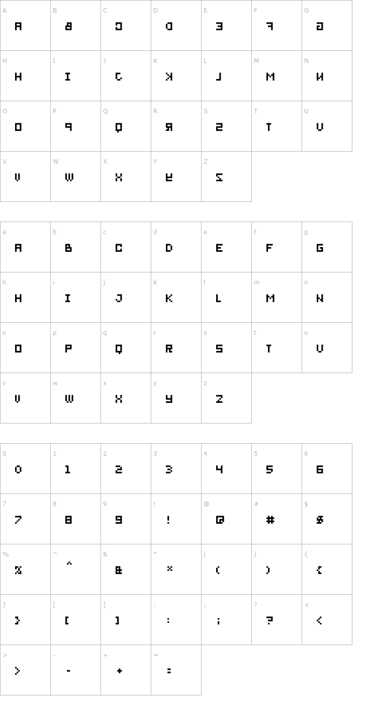 Character Map BitMirror Font