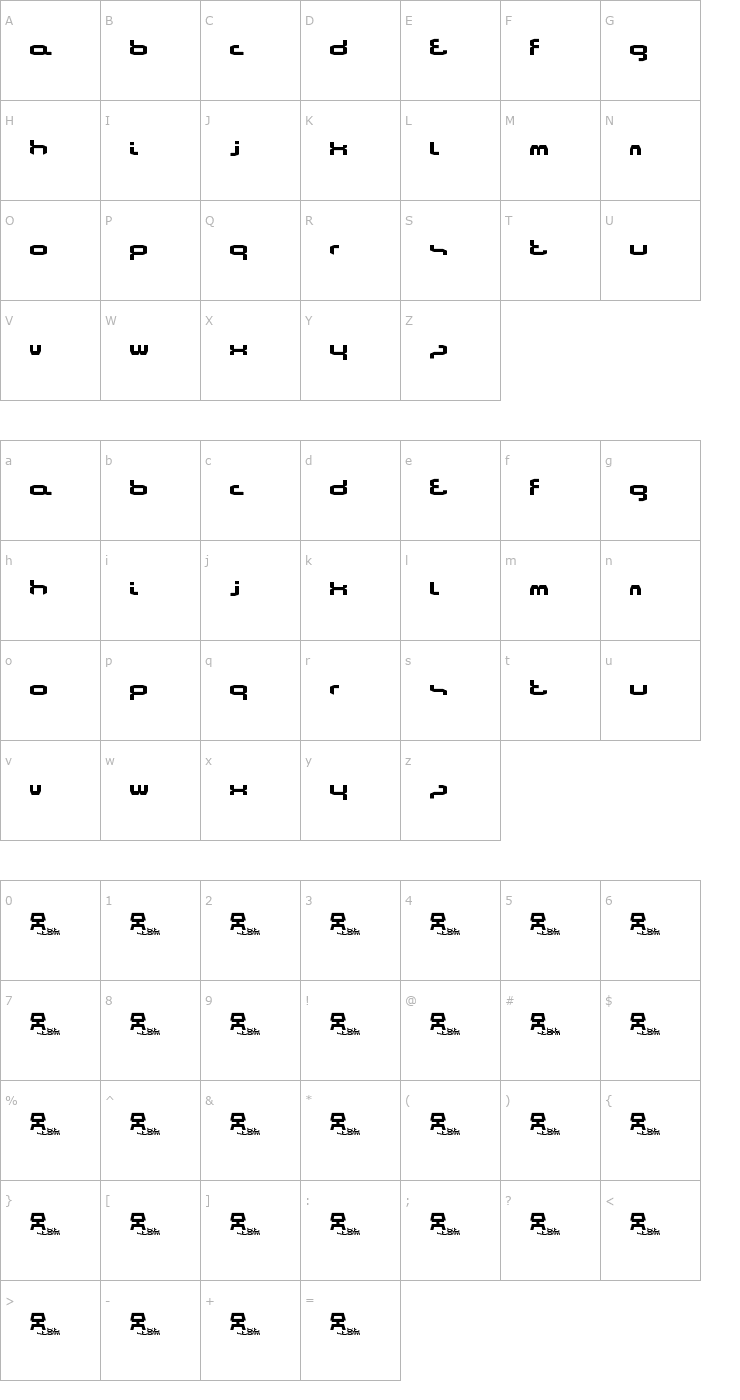 Character Map Bitstorm Font