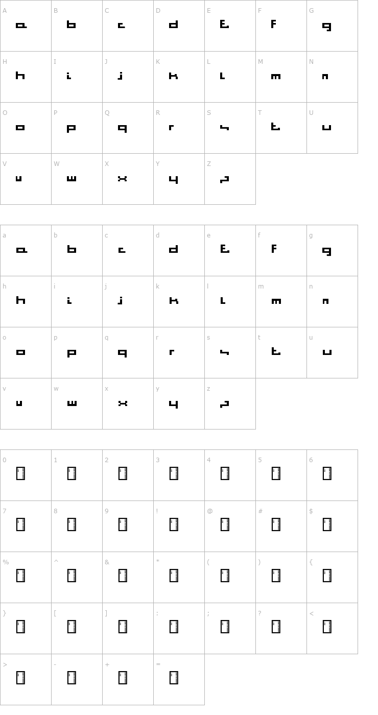 Character Map Bitstorm SQUARE Font