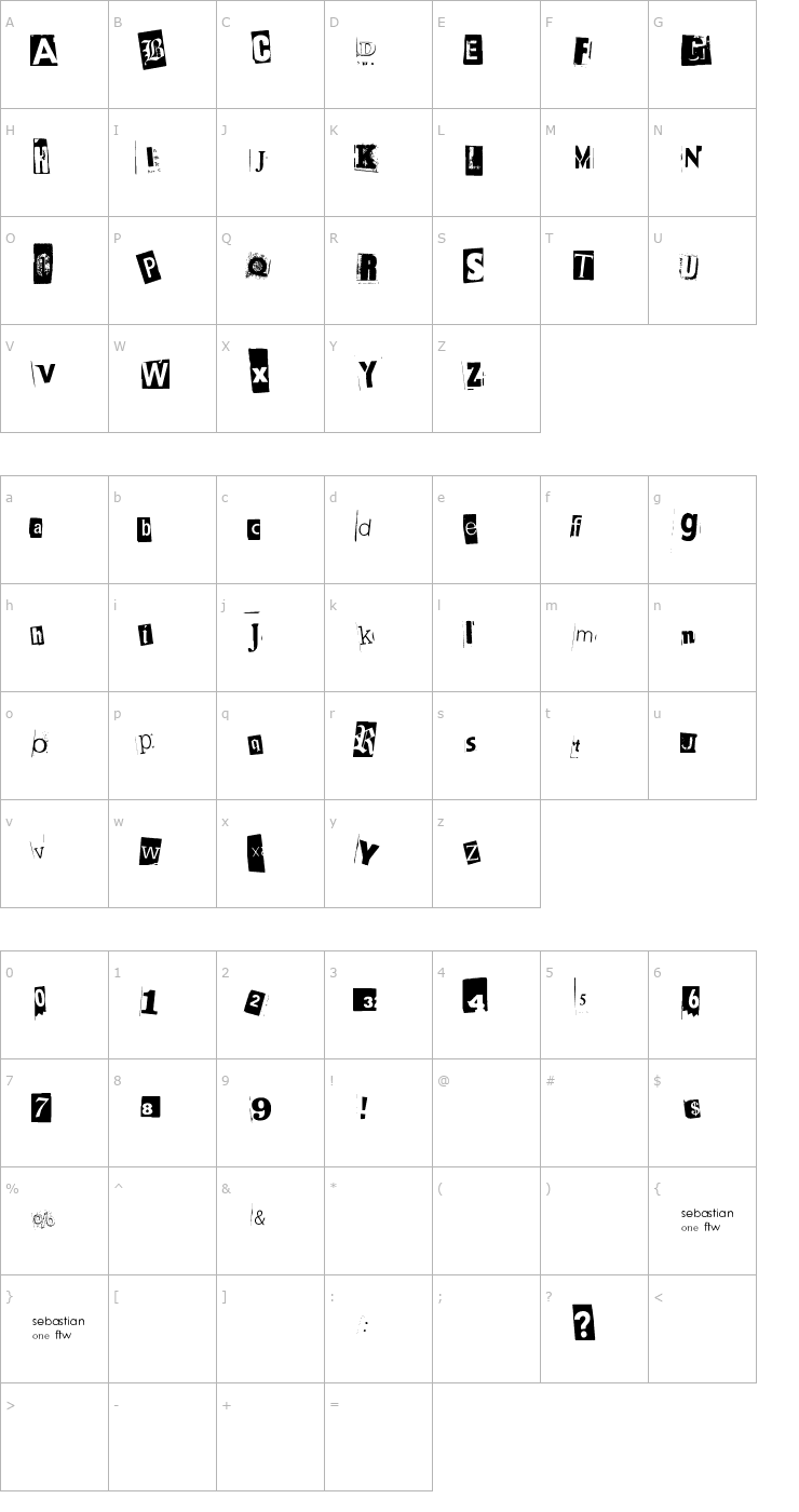 Character Map BlackCasper Font