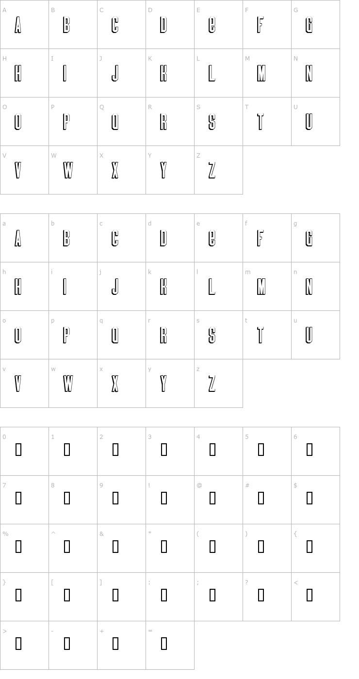 Character Map BlindMelon Font