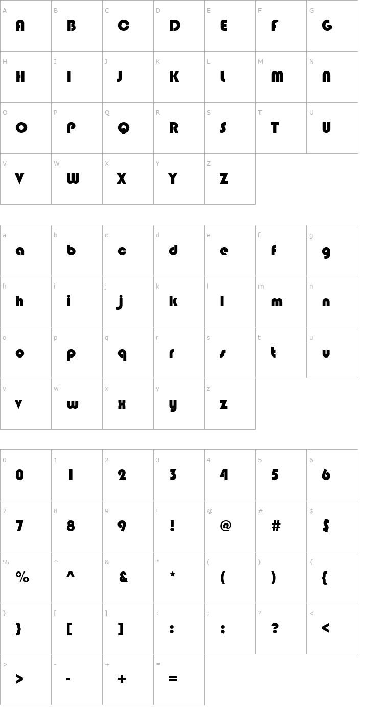 Character Map BlippoBlaD Font