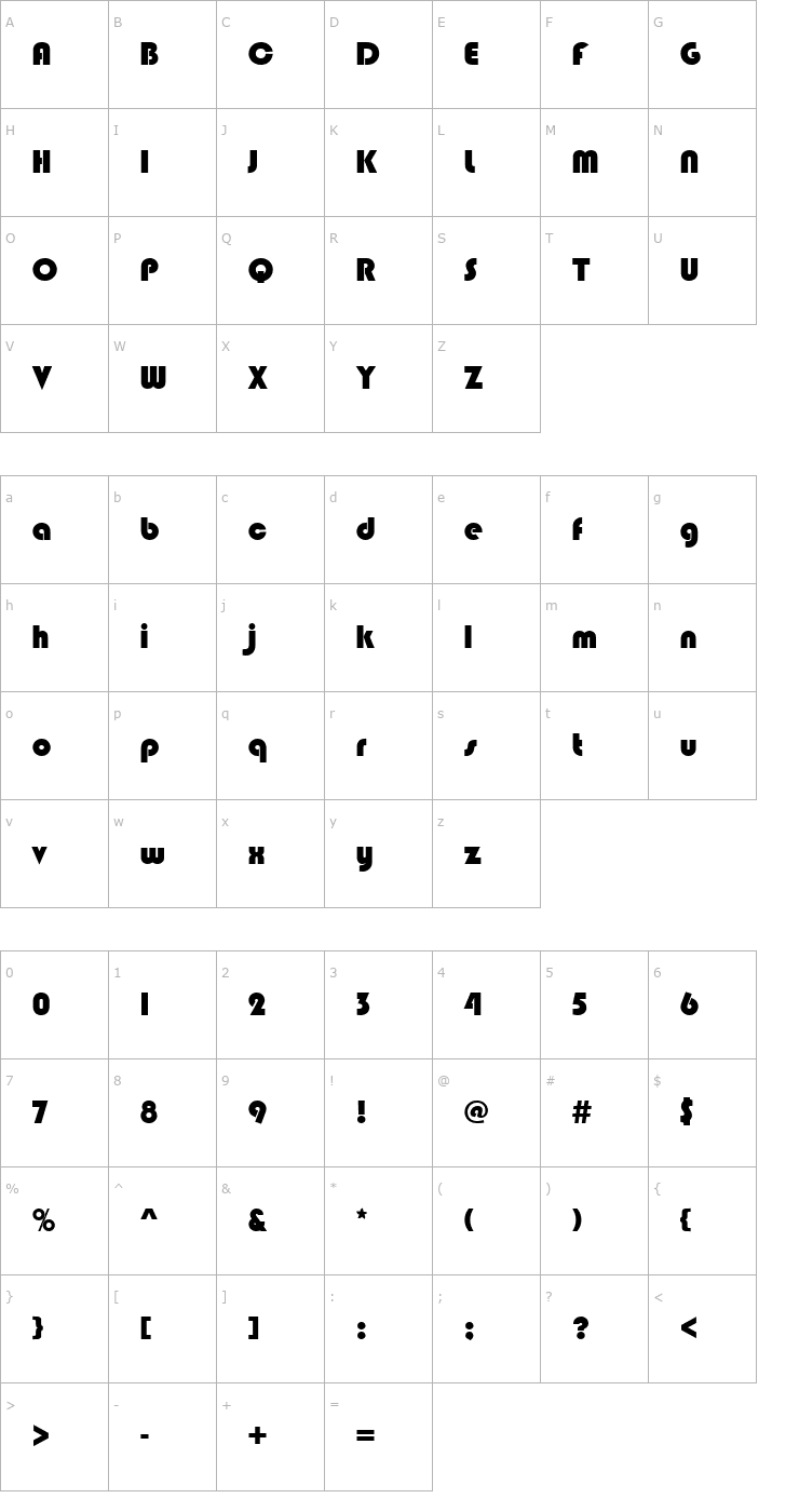 Character Map BlippoBlaP Font