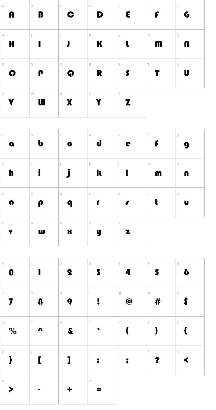 Character Map BlippoSteD Font