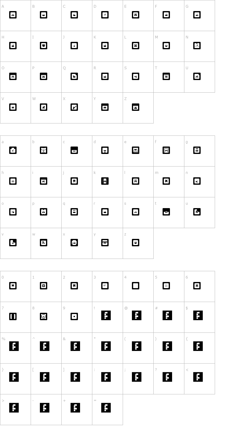 Character Map Bloc Face Font