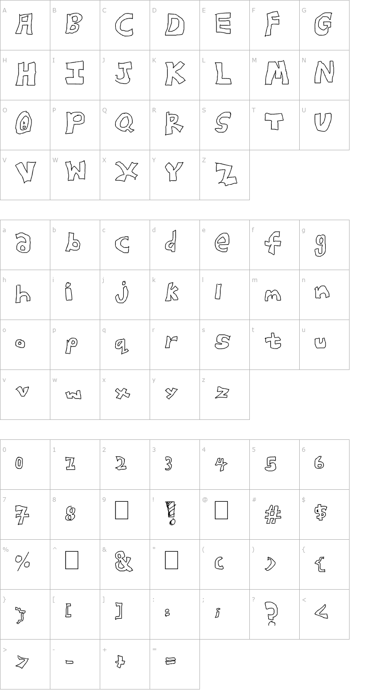 Character Map Blockster Font