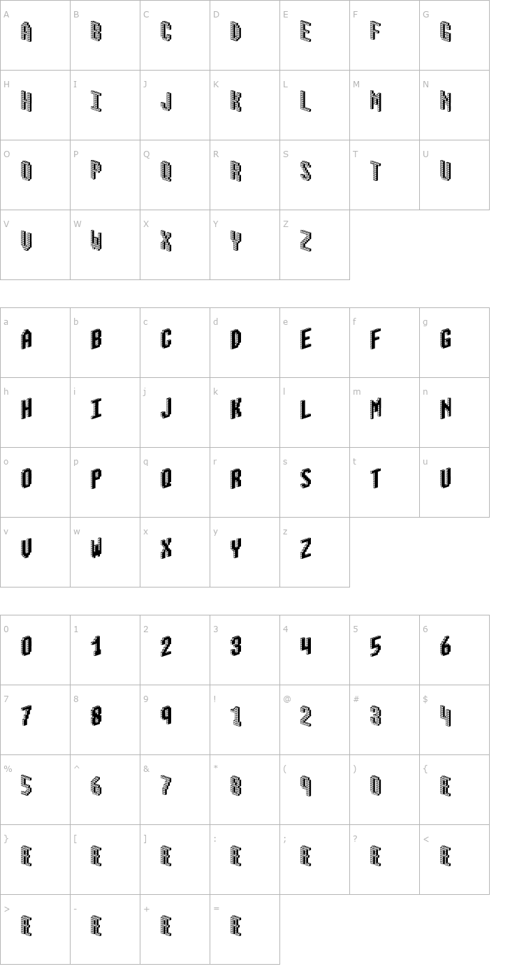 Character Map Blox (BRK) Font