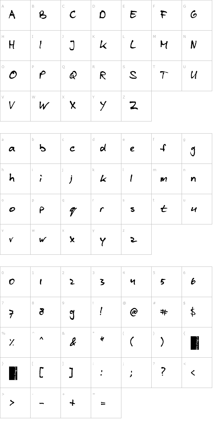 Character Map Blzee Font