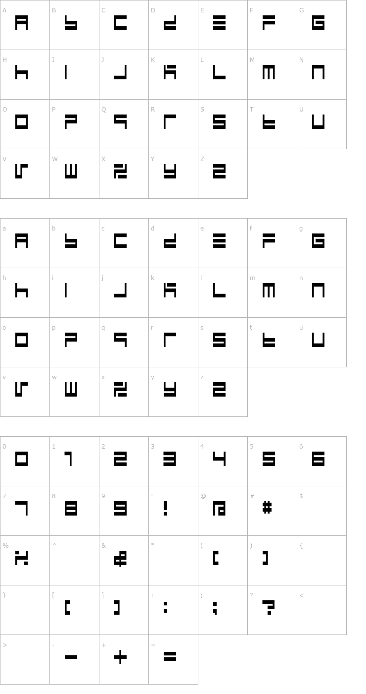 Character Map BM Maze Font