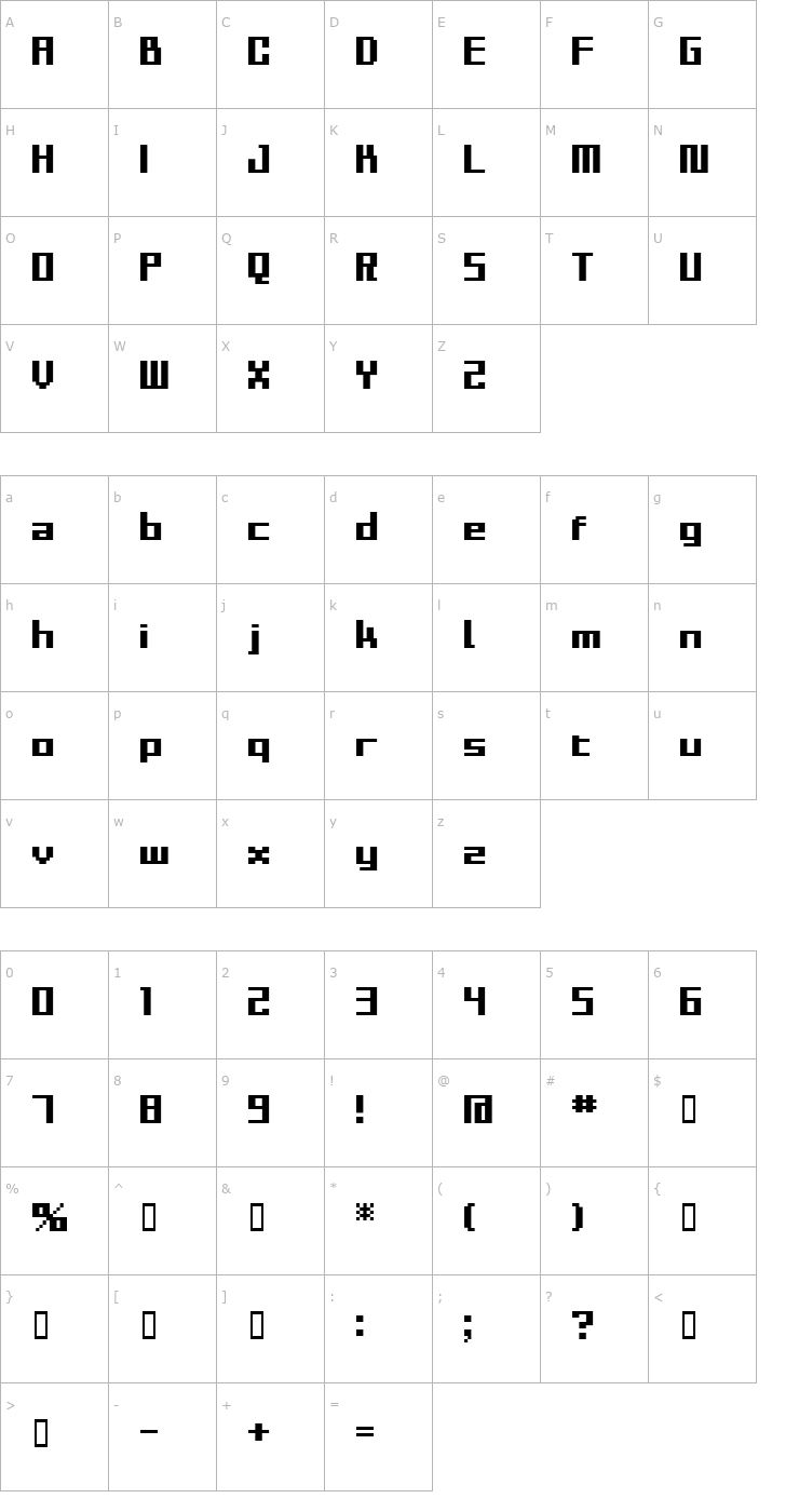 Character Map BM Sly Font