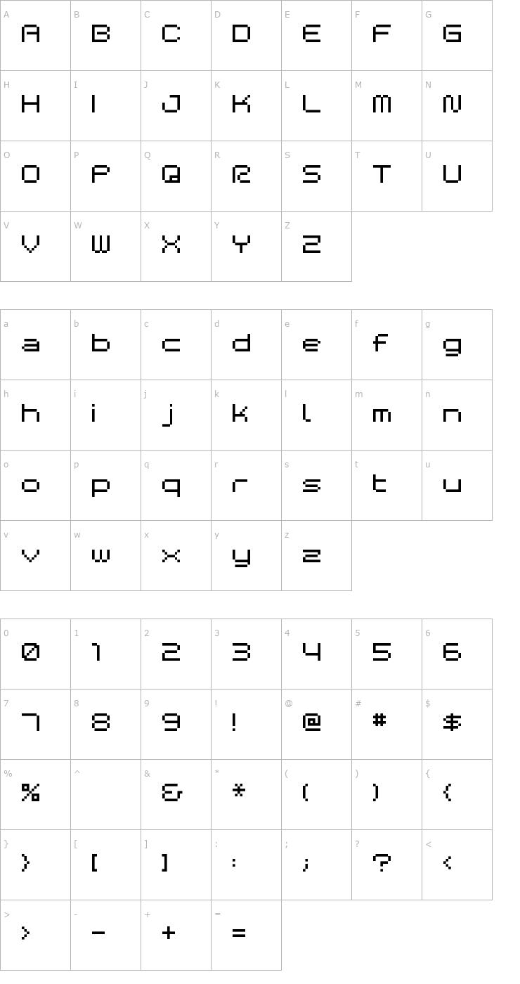 Character Map BM Space Font