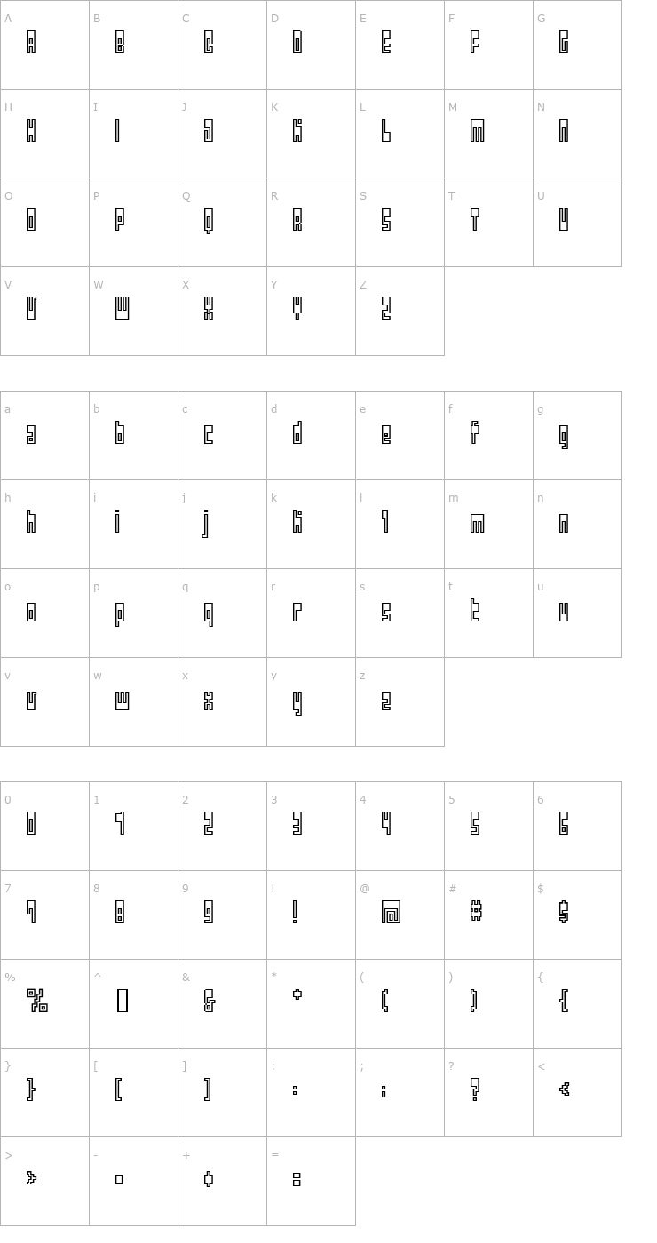 Character Map BM Utopia Font