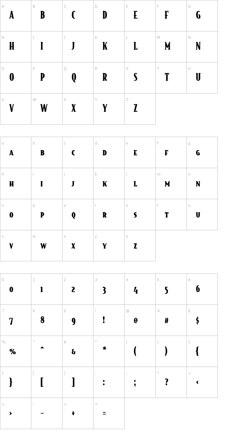 Character Map BodegaSerif BlackSmallcaps Font