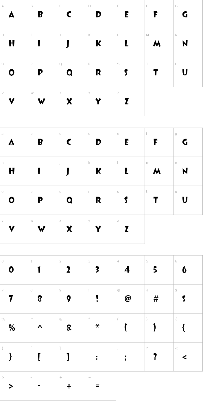 Character Map BoogieWoogieHmk Font