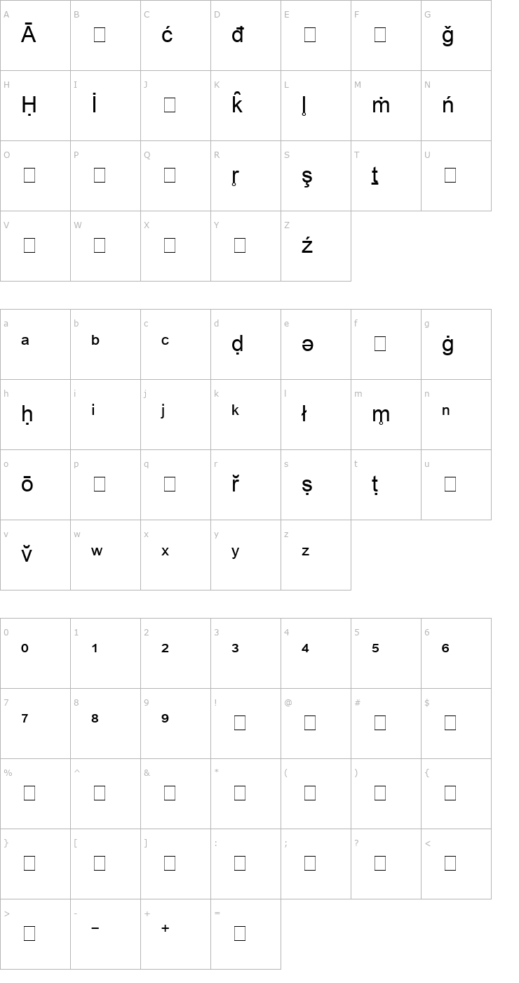 Character Map Bookshelf Symbol 1 Font