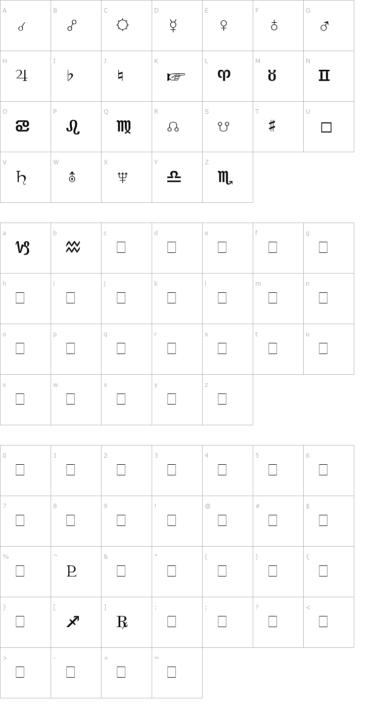 Character Map Bookshelf Symbol 3 Font