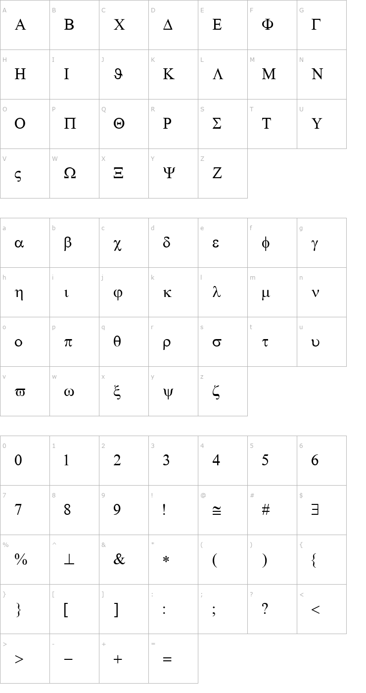 Character Map BookSymbol Font