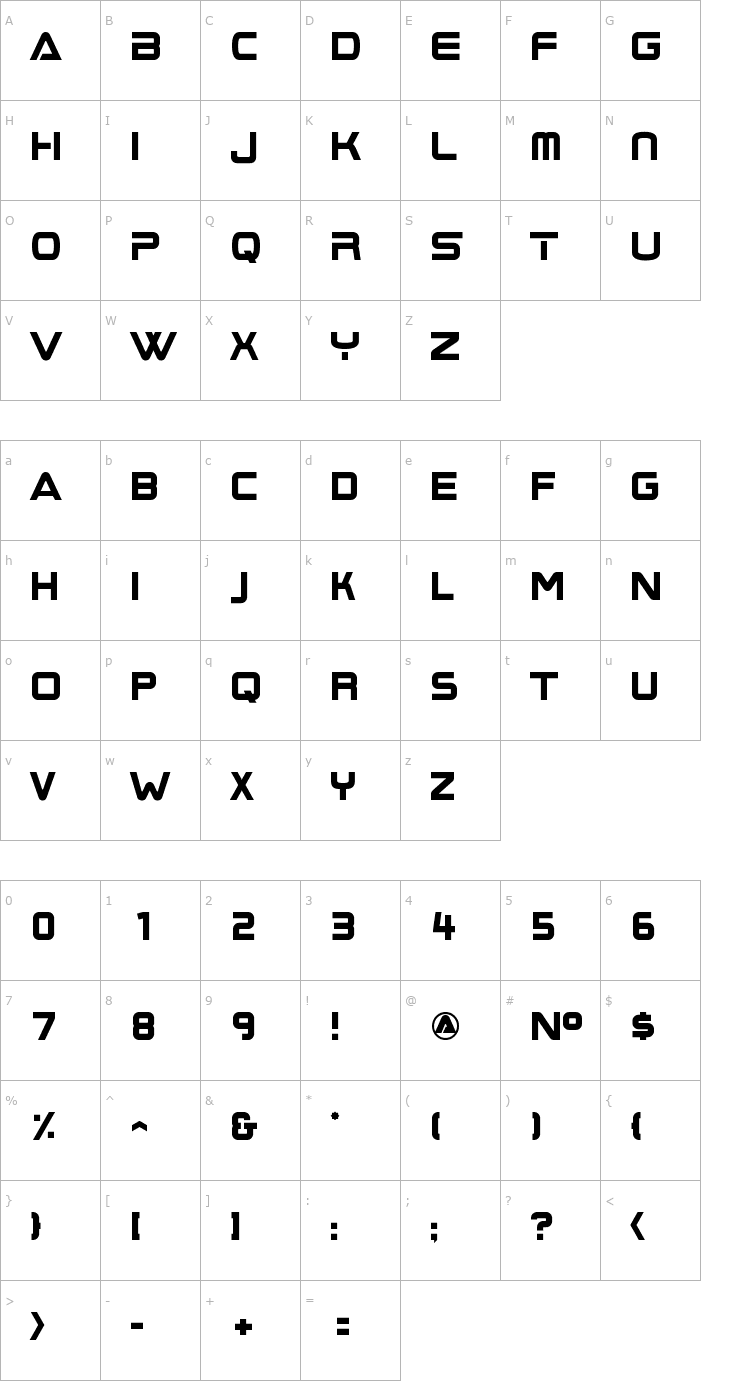 Character Map BoomBox 2 Font