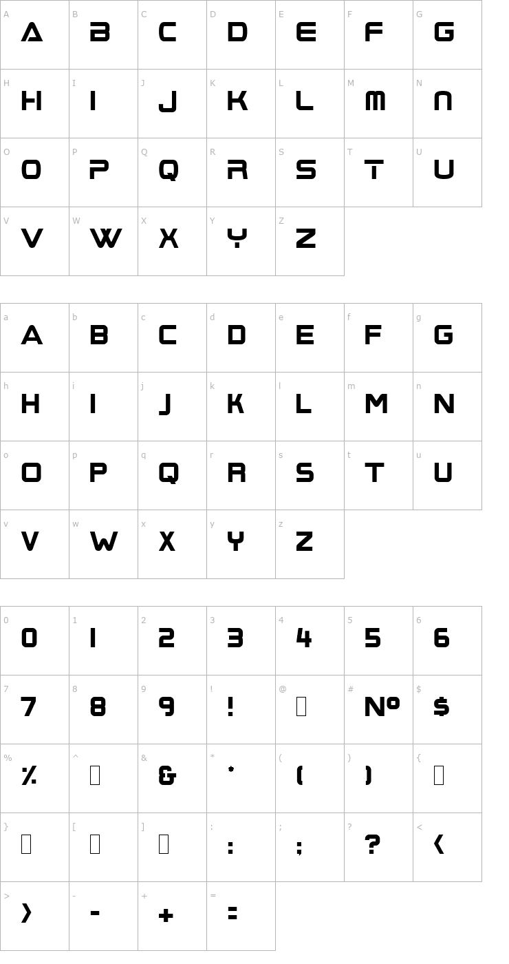 Character Map BoomBox Font