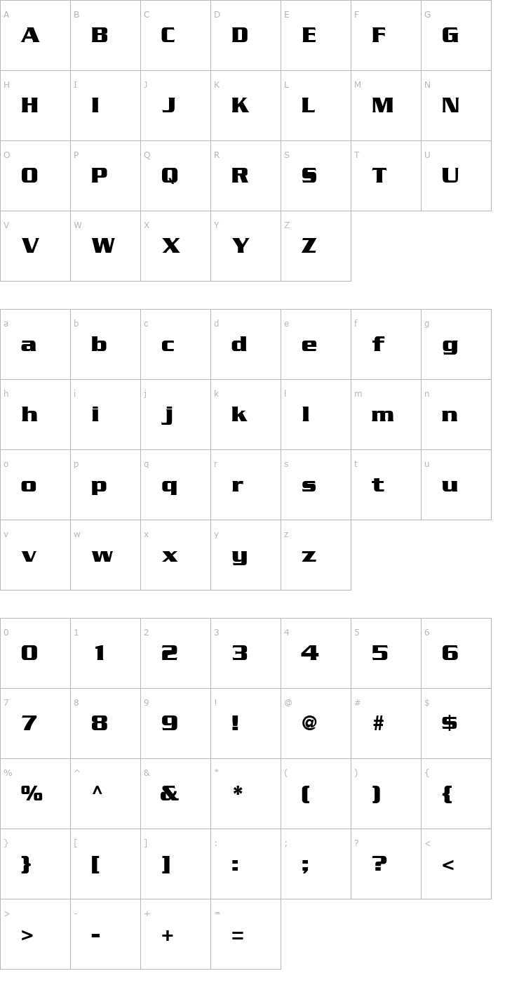 Character Map BoostSSK Bold Font