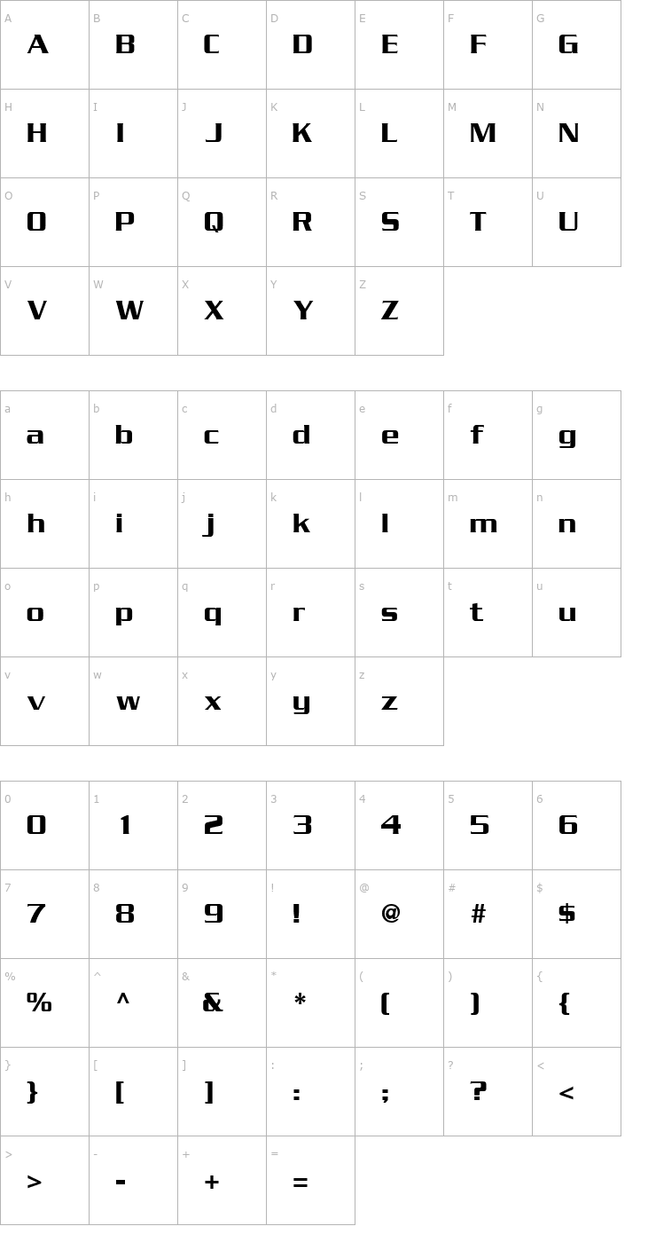 Character Map BoostSSK Regular Font