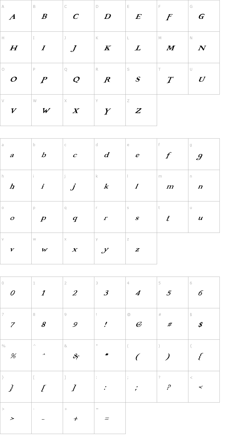 Character Map Booter - Five One Font