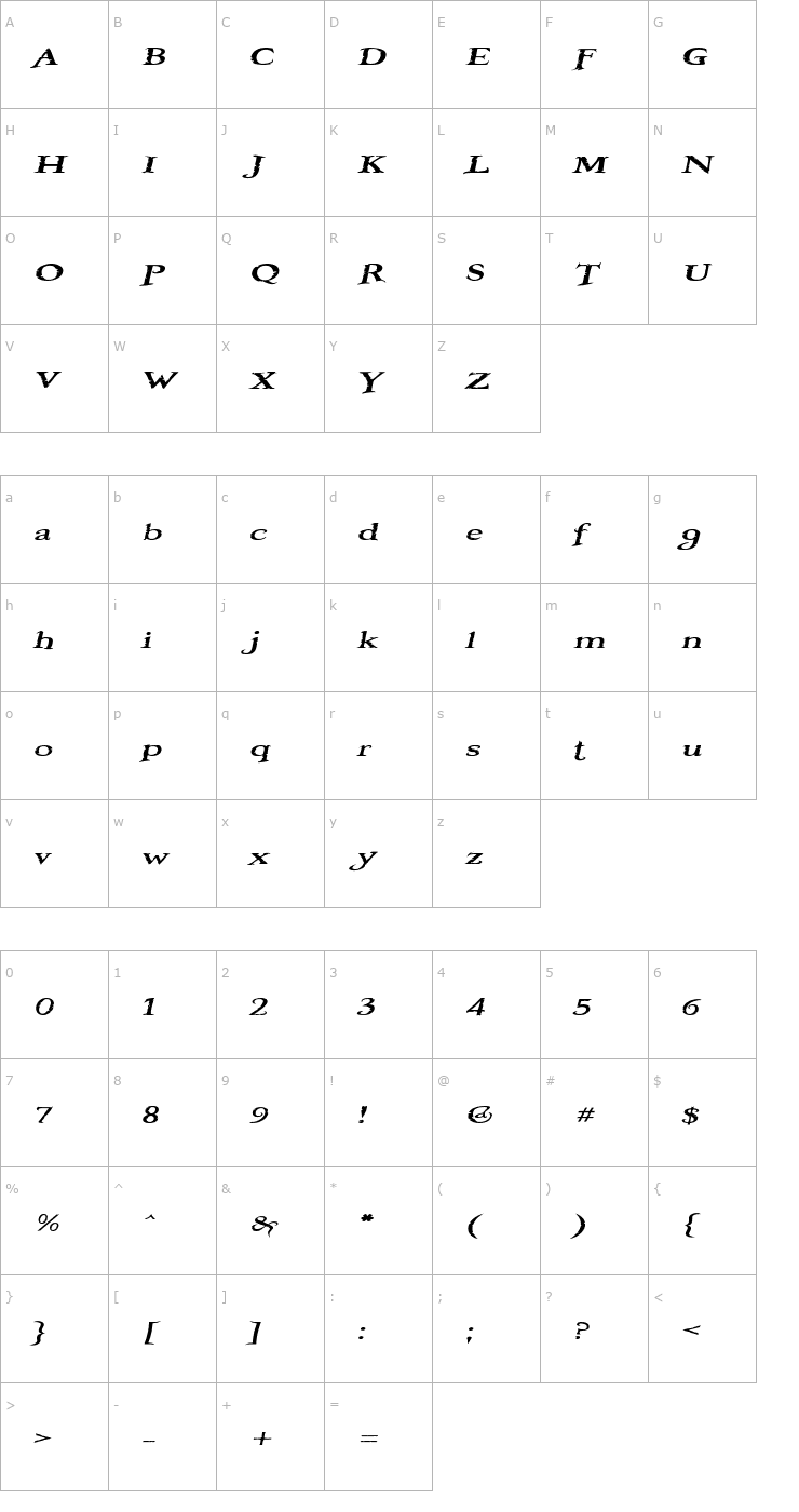 Character Map Booter - One Five Font