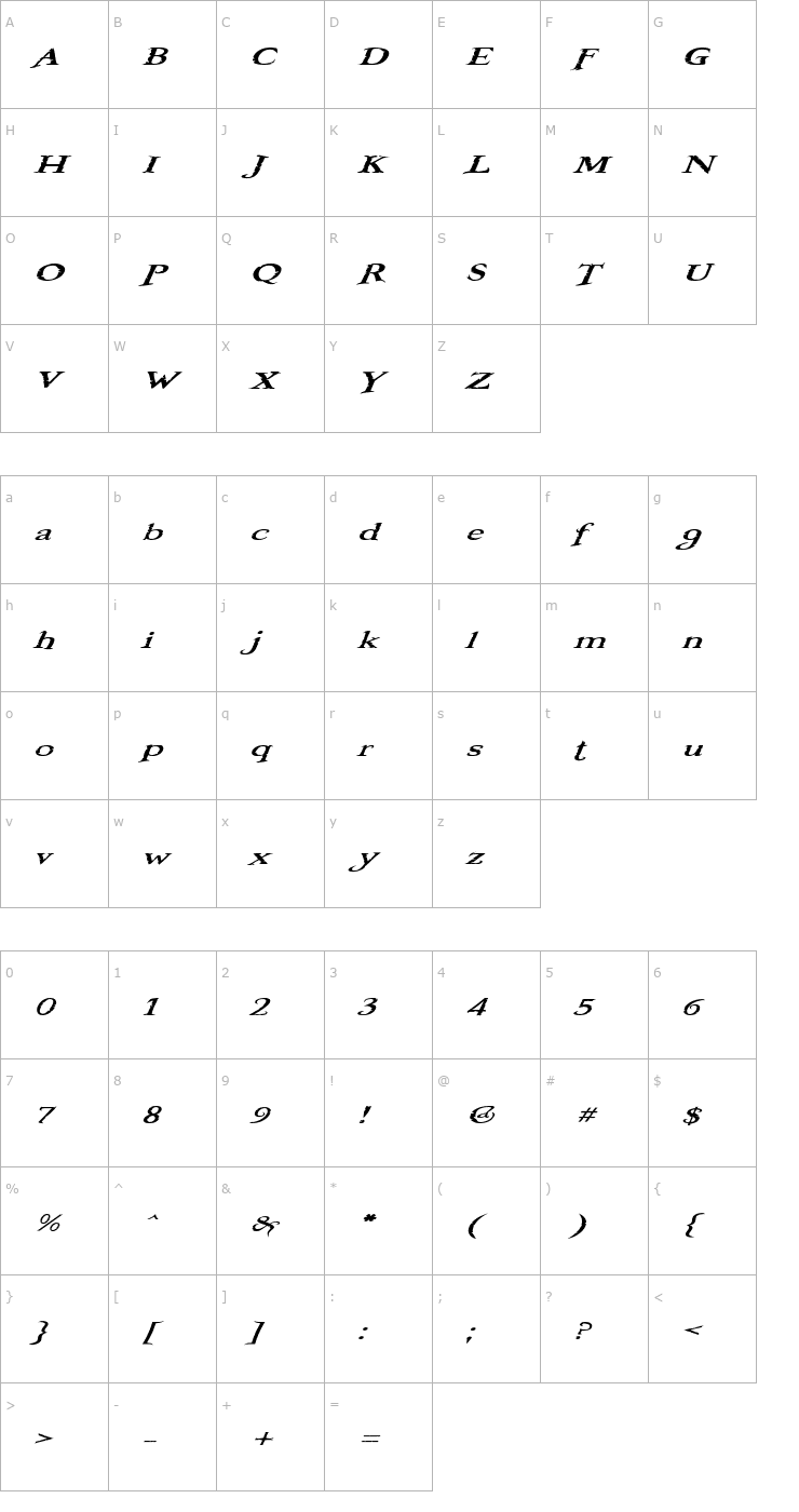 Character Map Booter - One One Font