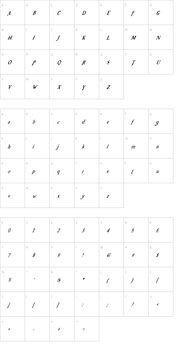 Character Map Booter - Zero One Font