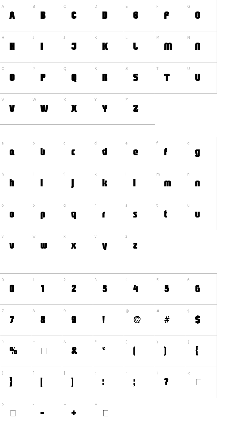 Character Map Boozle Display SSi Font