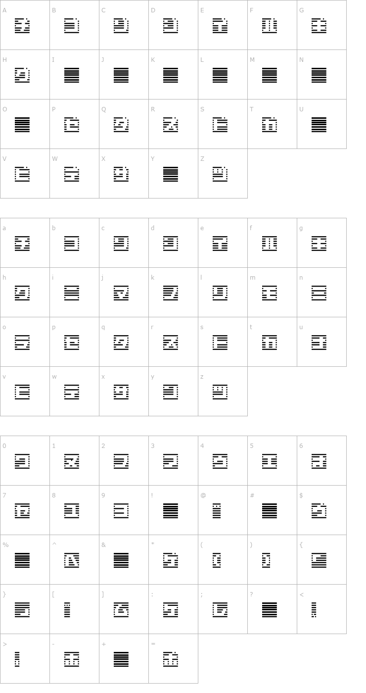 Character Map border7ka Font