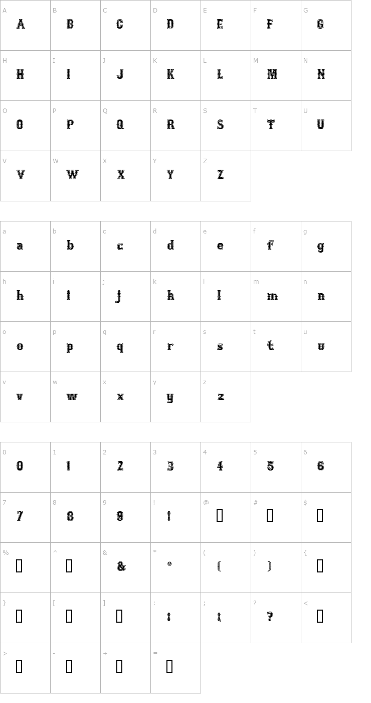 Character Map Bosox Full Font