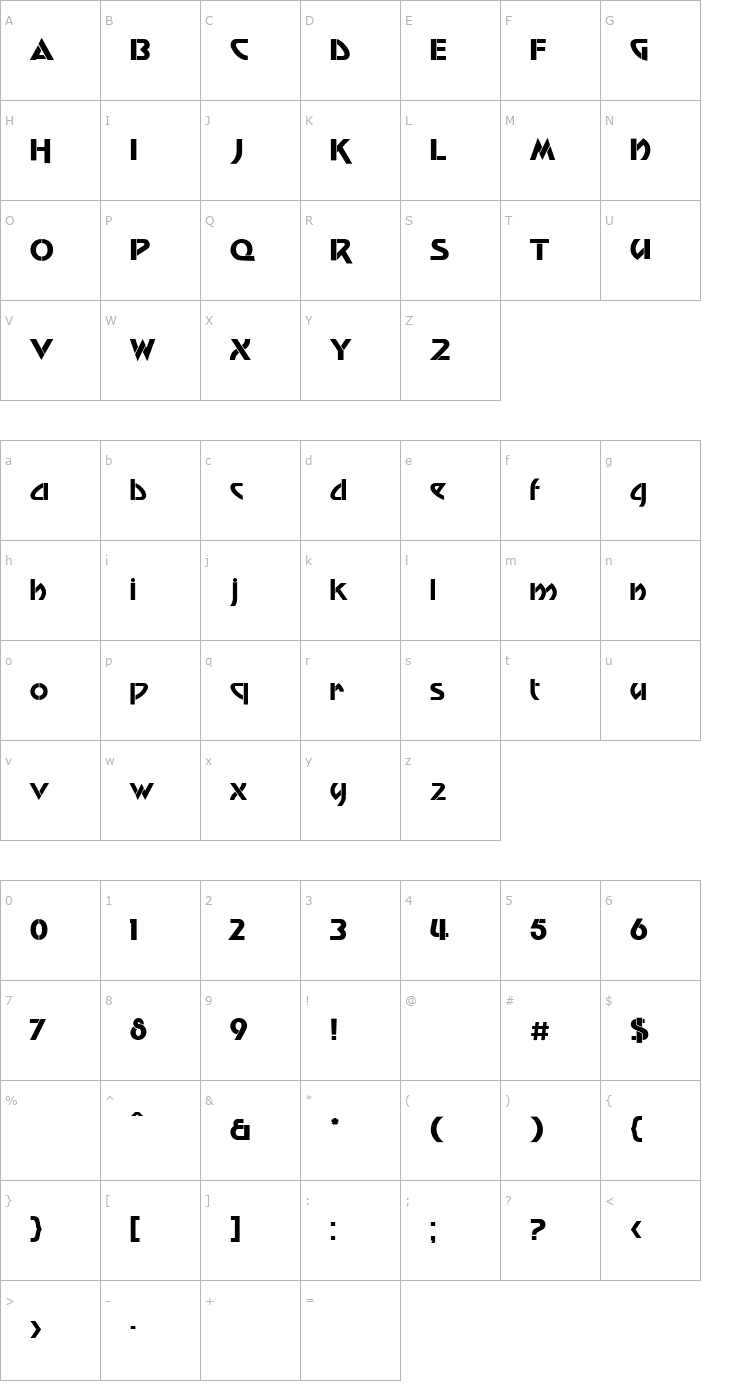 Character Map BreadlineNormal Font