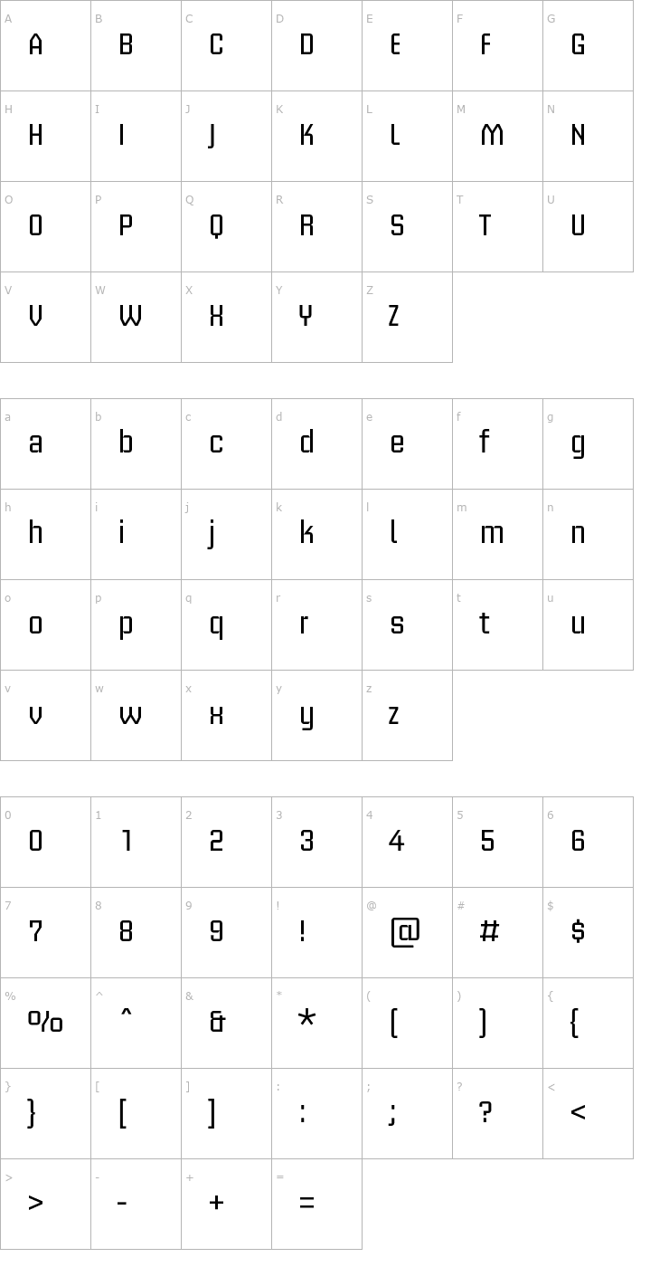 Character Map BriemAkademiStd-Regular Font