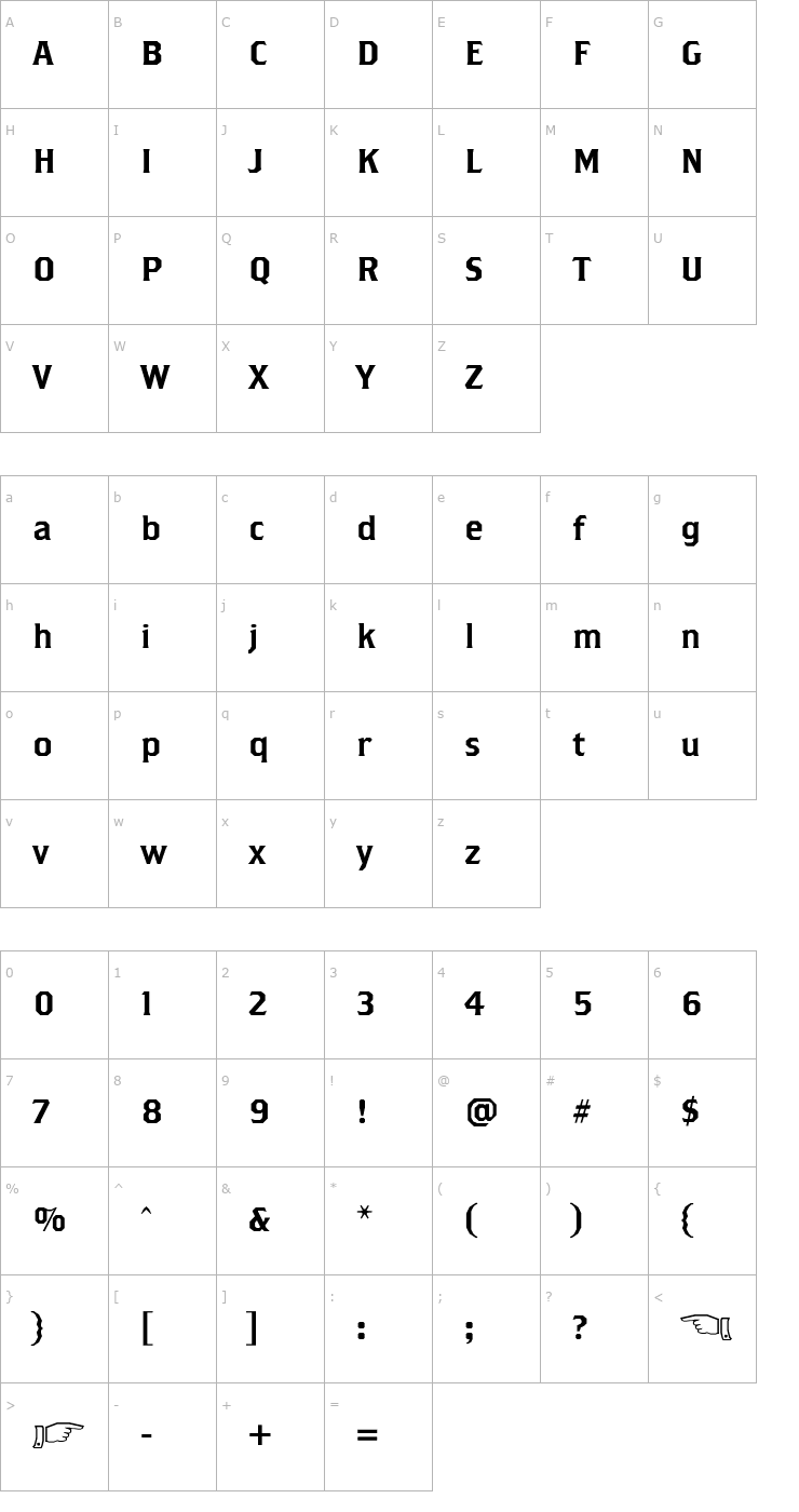 Character Map BrothersRegular Font