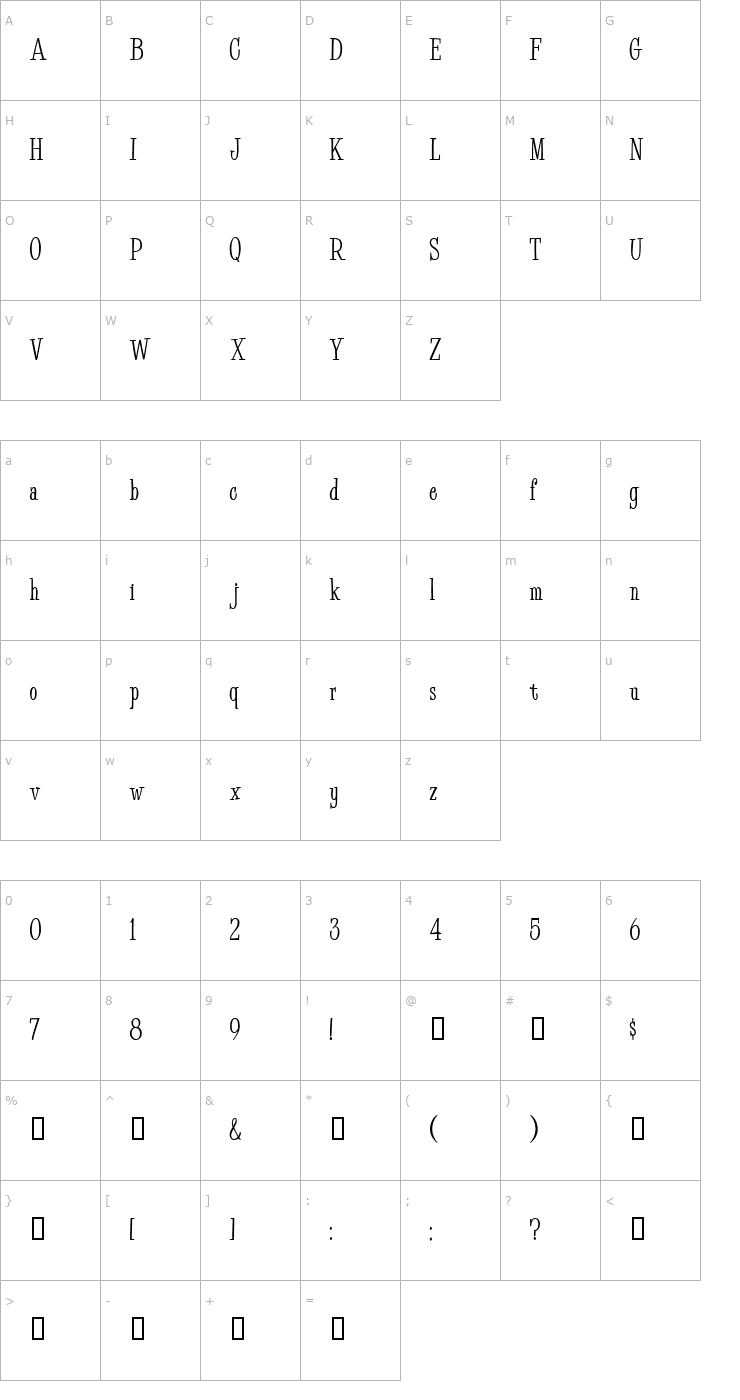 Character Map Bud Easy Medium Font