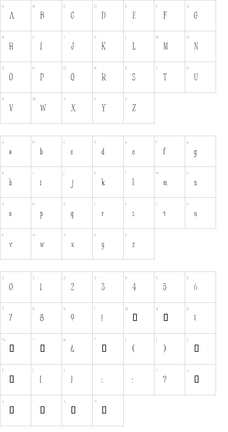 Character Map Bud Easy Normal Font