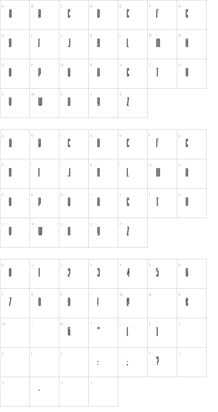 Character Map BuenosAiresNF Font