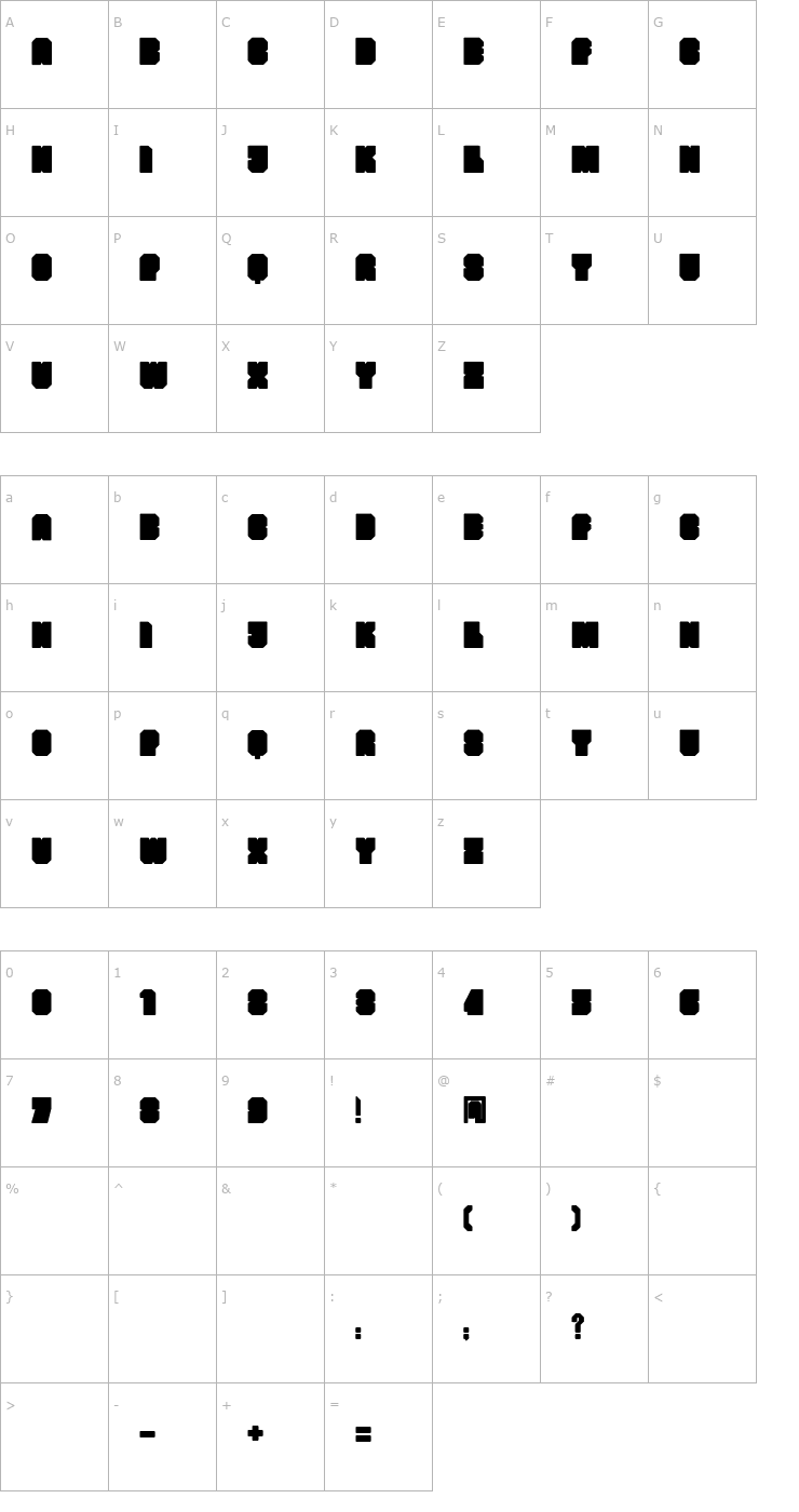 Character Map Bunker by Ewen Prigent Font