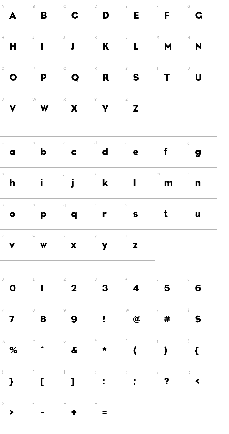 Character Map BureauEagleBook Font