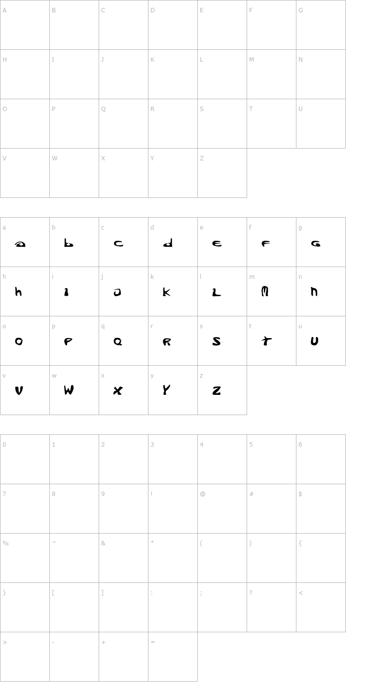 Character Map BurningBones Font