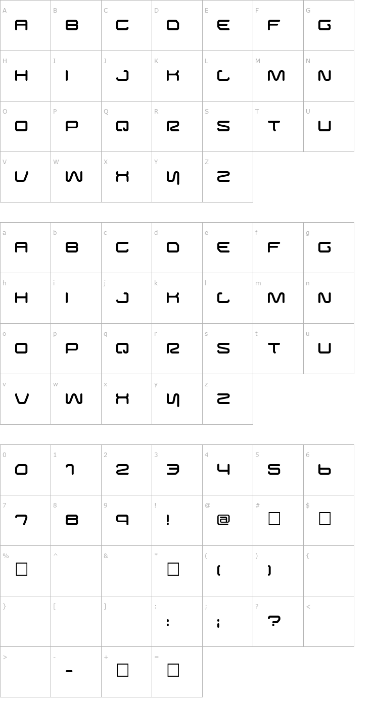 Character Map Buster Font