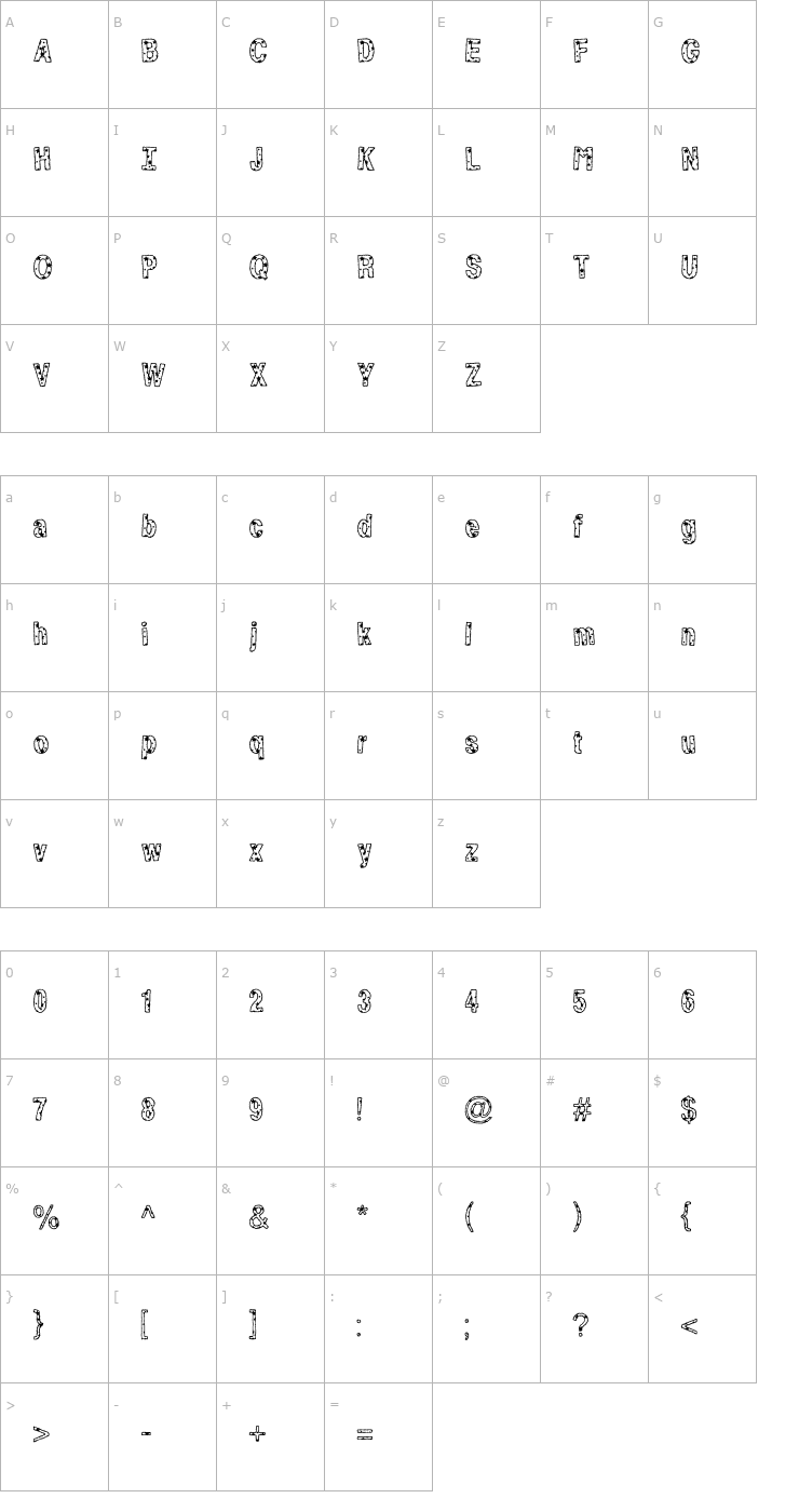 Character Map By Starlight Font