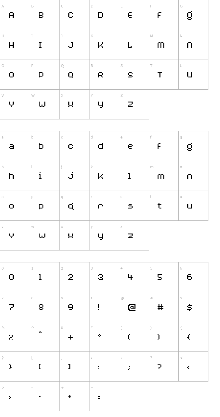 Character Map Bylinear Font