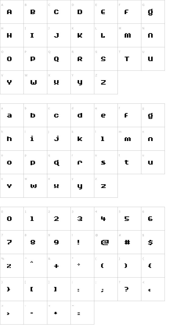 Character Map BylinearBold Font