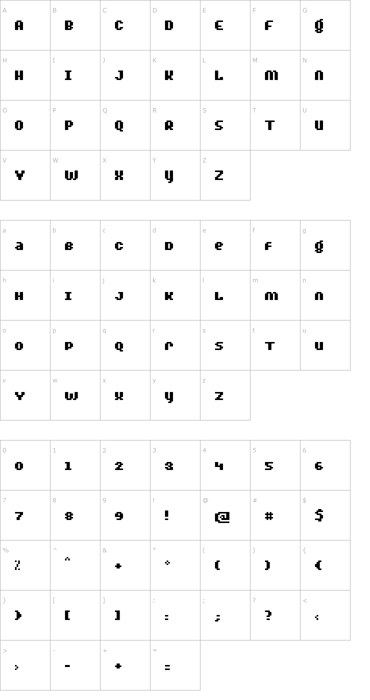 Character Map BylinearSmallCapsBold Font