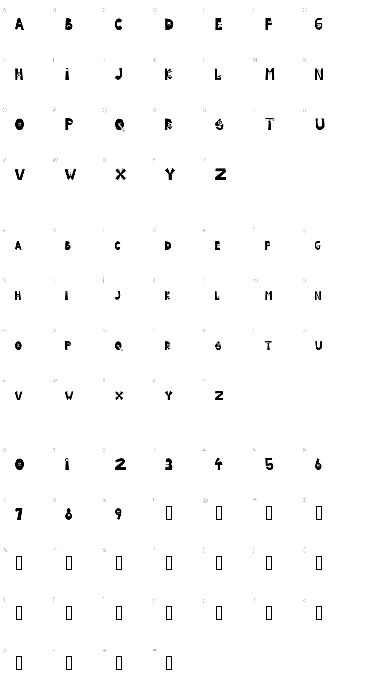 Character Map Byte Caps Font